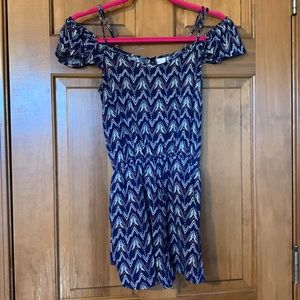 Patterned off the shoulder Romper
